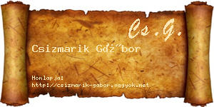 Csizmarik Gábor névjegykártya