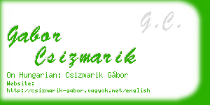 gabor csizmarik business card