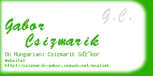 gabor csizmarik business card